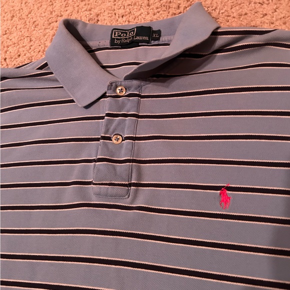 Vintage Blue Striped Ralph Lauren Polo - Picture 2 of 2